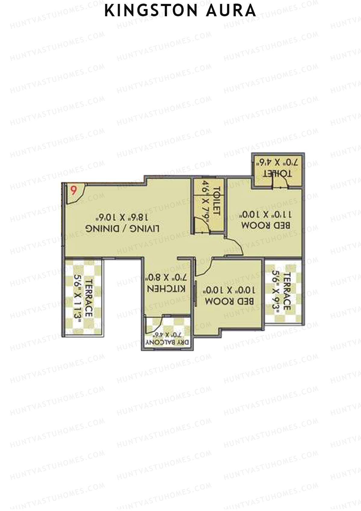 Kingston Aura Wing D Unit 2  Floor Plan