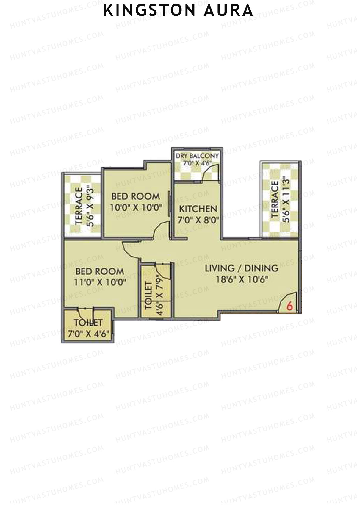 Kingston Aura Wing D Unit 6  Floor Plan