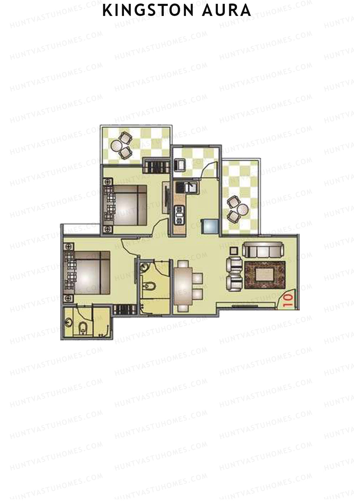 Kingston Aura Wing D Unit 6  Floor Plan