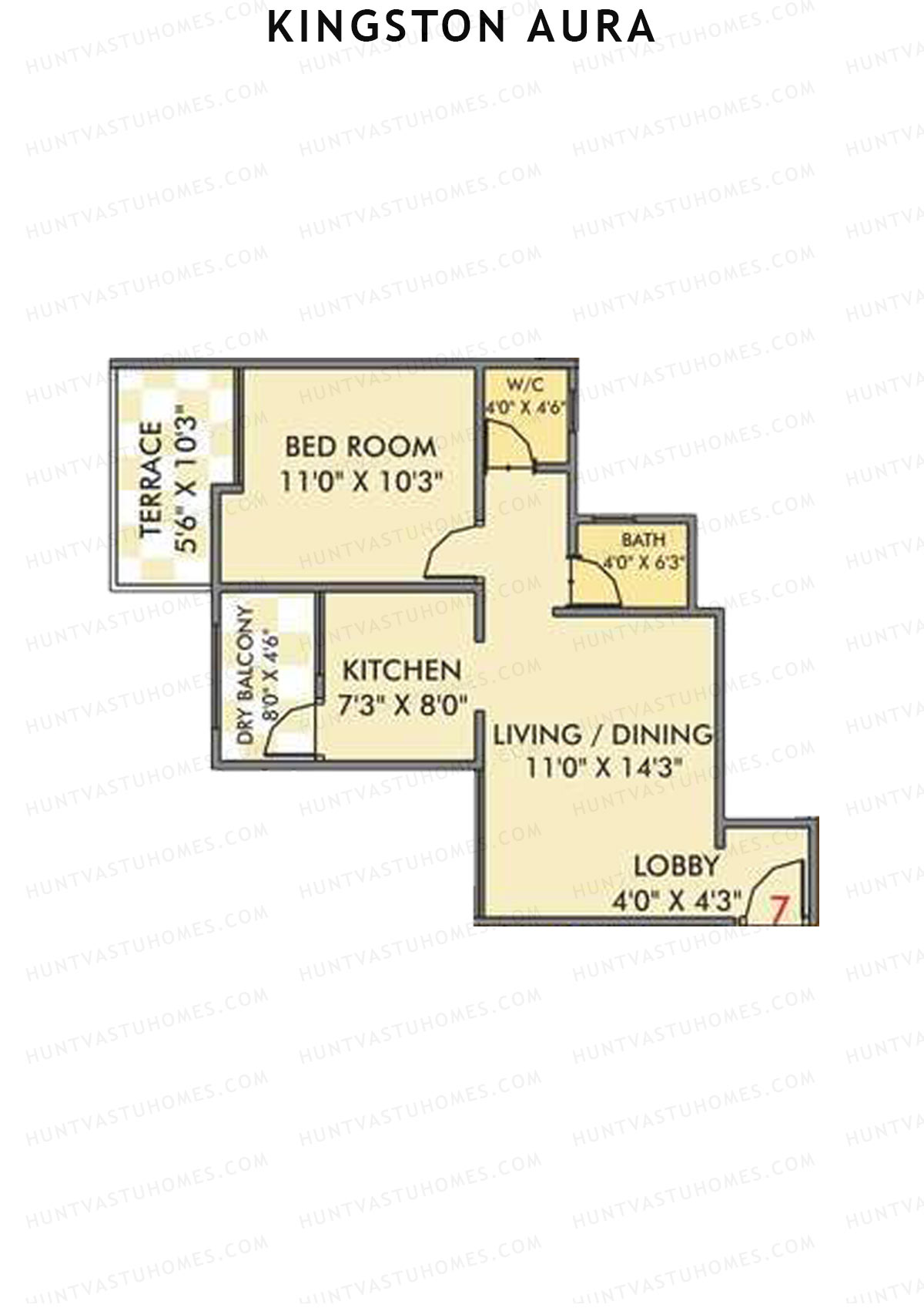 Kingston Aura Wing D Unit 7  Floor Plan