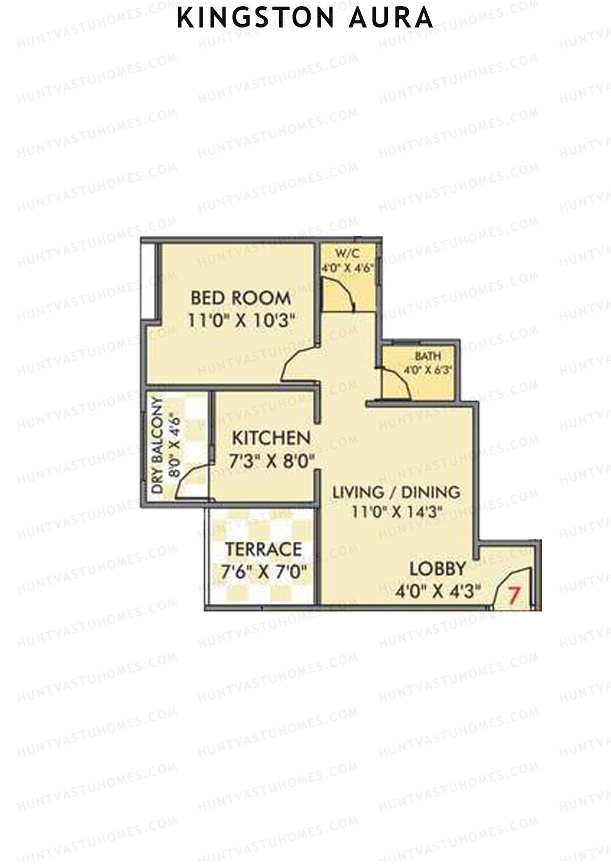 Kingston Aura Wing D Unit 7  Floor Plan