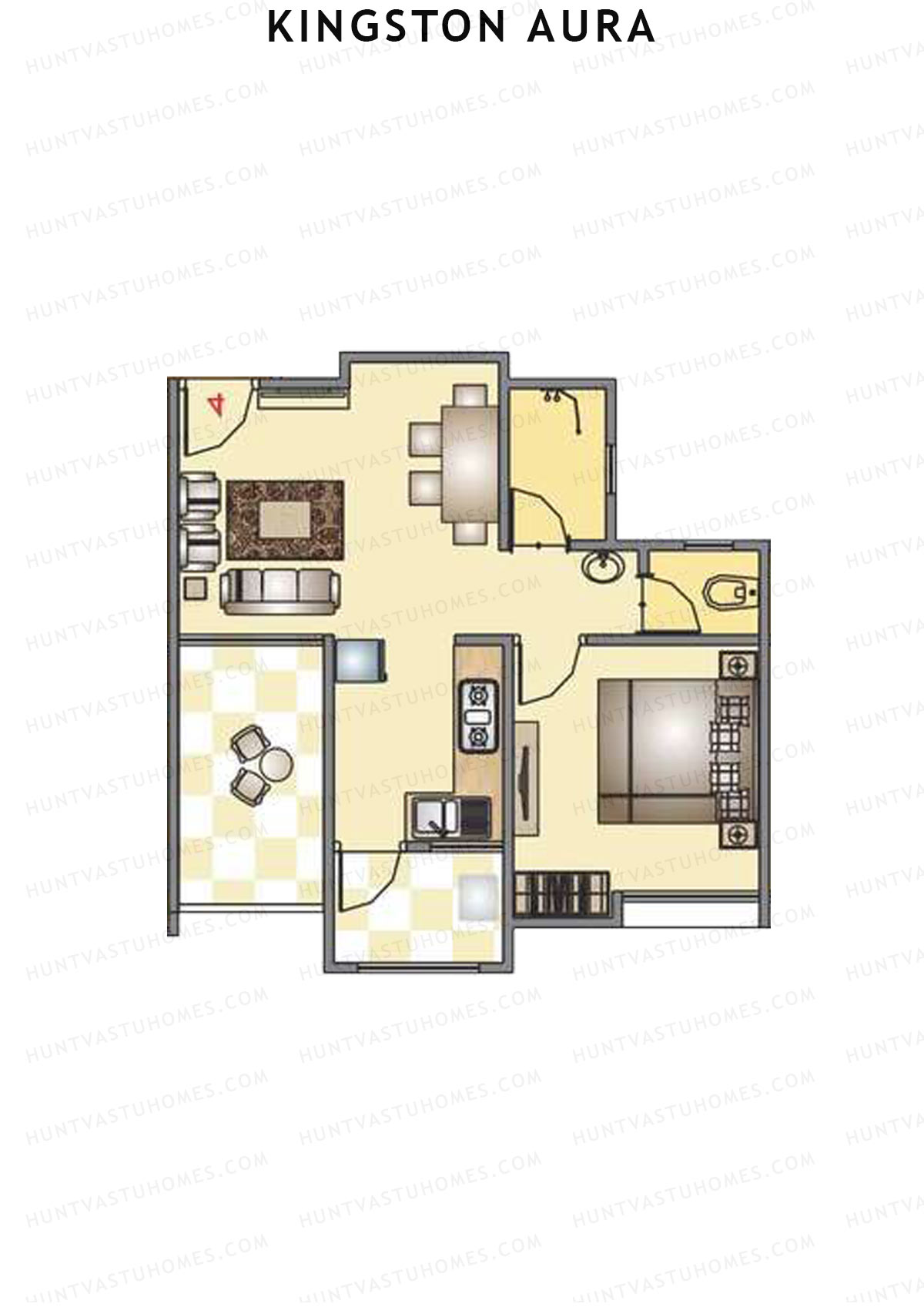 Kingston Aura Wing E Unit 1  Floor Plan