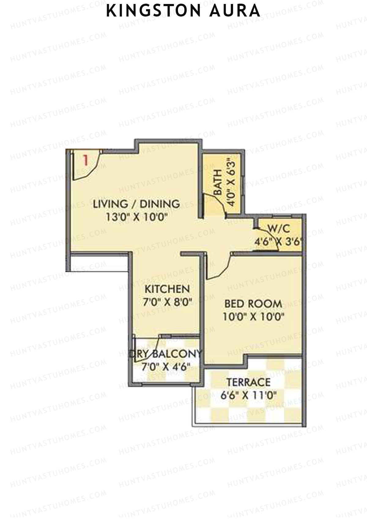 Kingston Aura Wing E Unit 1  Floor Plan