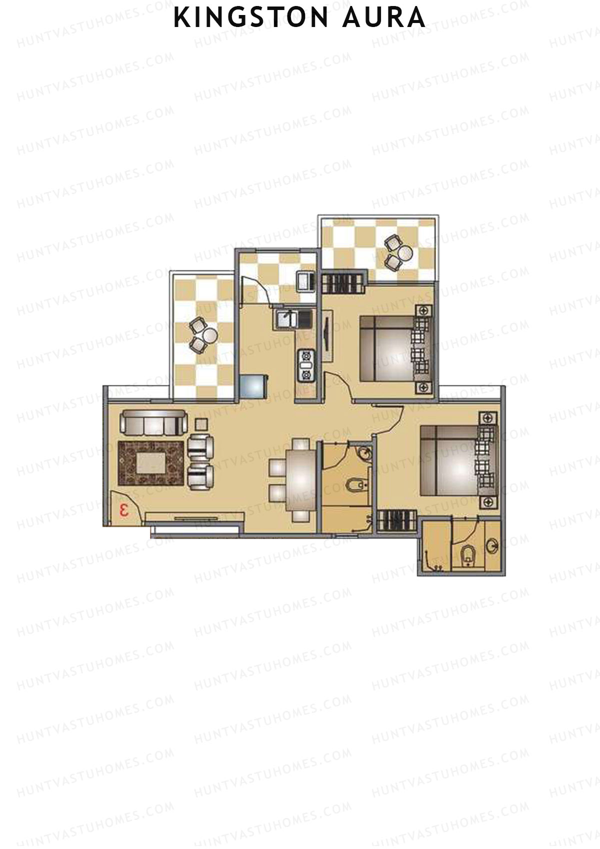 Kingston Aura Wing E Unit 6  Floor Plan