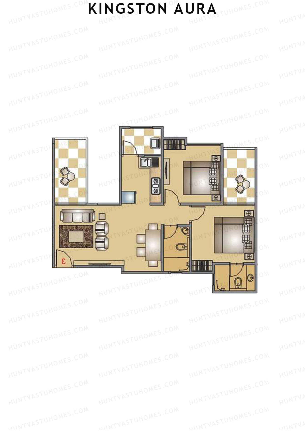 Kingston Aura Wing E Unit 6  Floor Plan