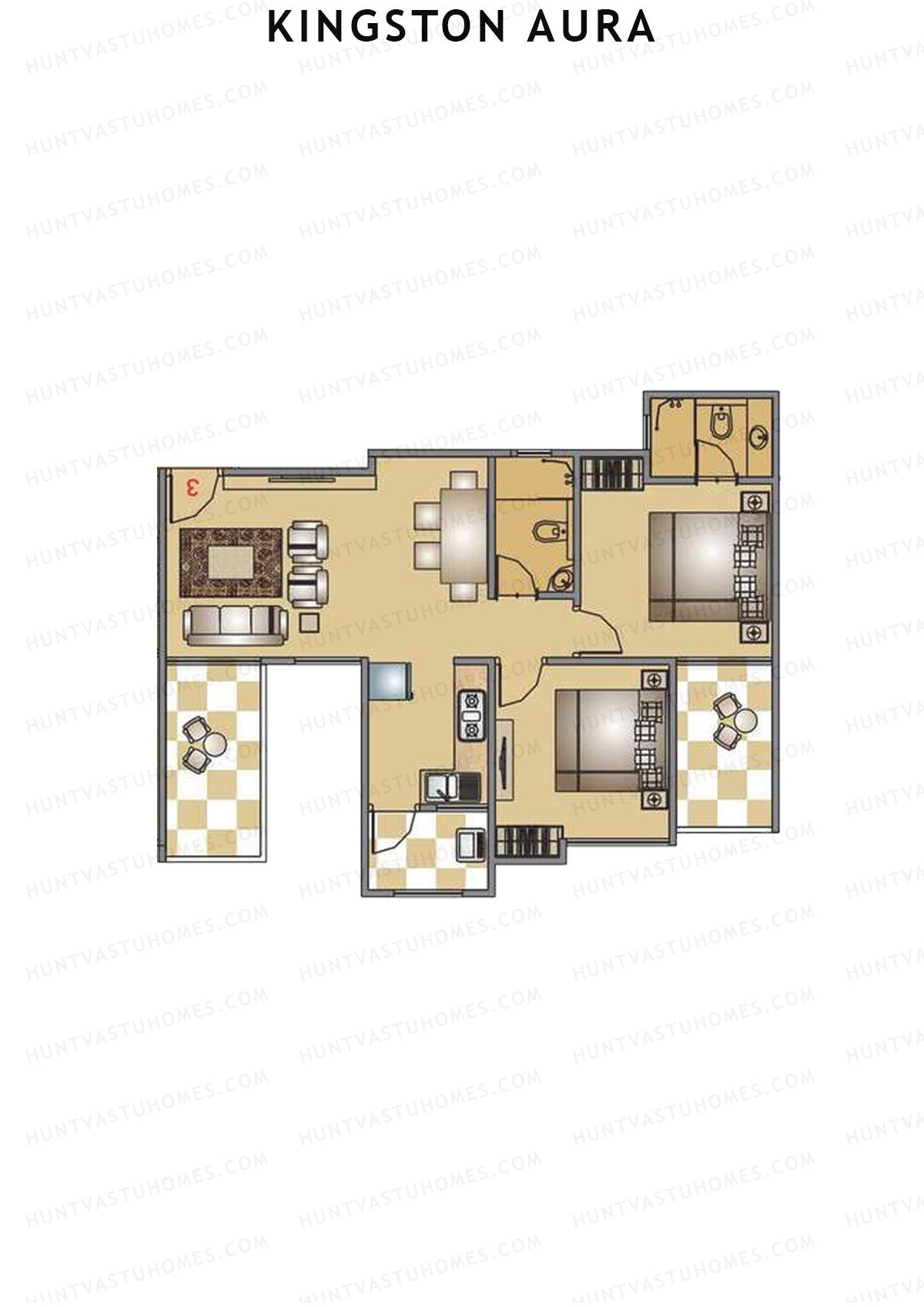 Kingston Aura Wing E Unit 7  Floor Plan