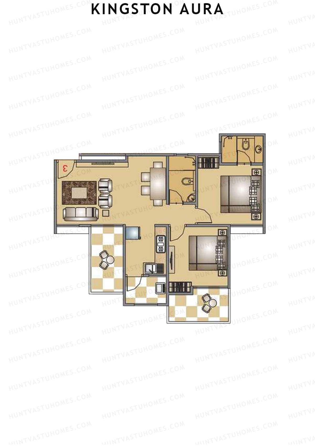 Kingston Aura Wing E Unit 7  Floor Plan