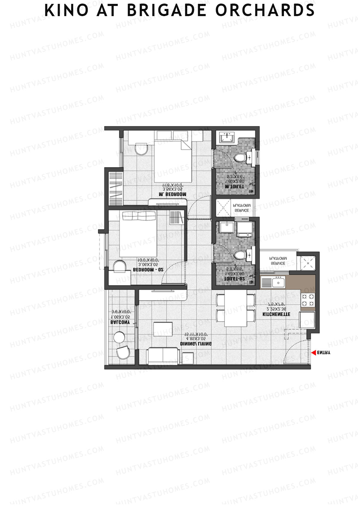 Kino at Brigade Orchards Wing A Unit 6 (Type D) Floor Plan
