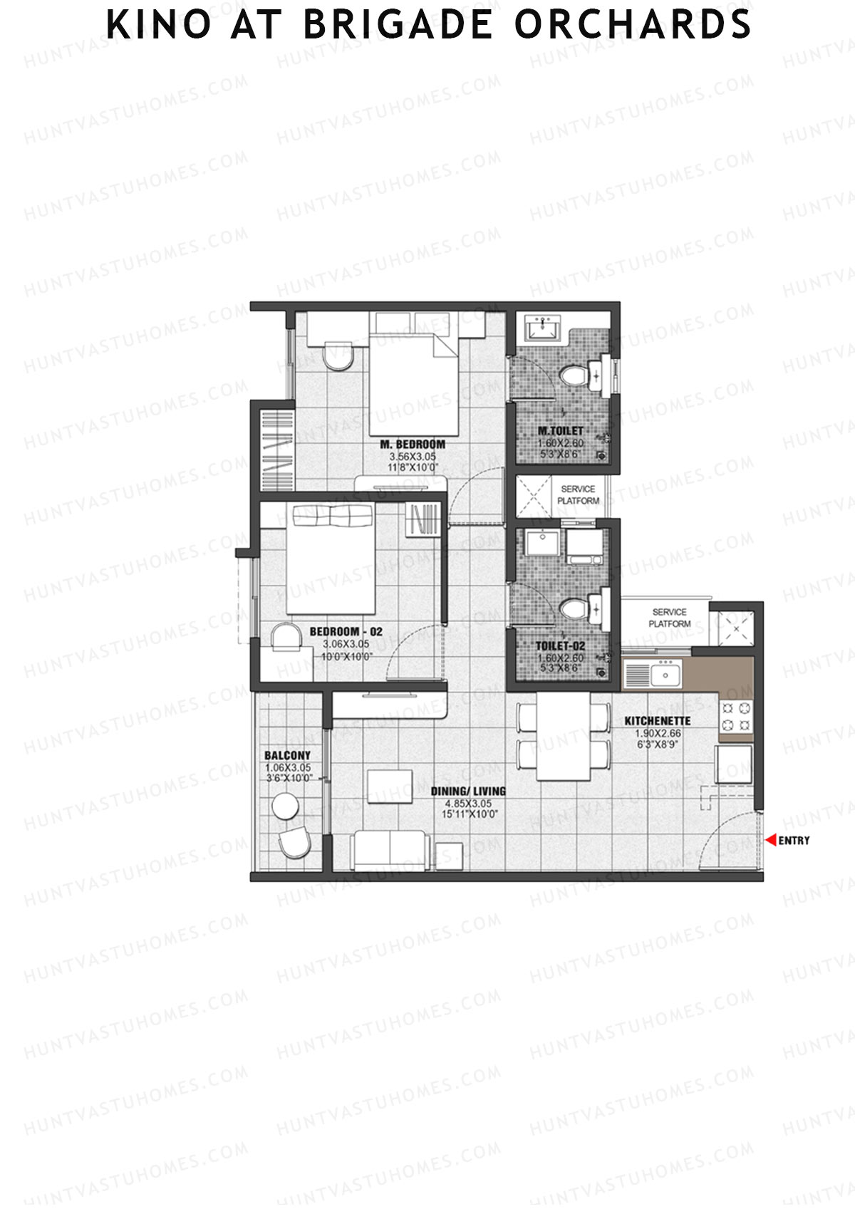 Kino at Brigade Orchards Wing C Unit 20 (Type C) Floor Plan
