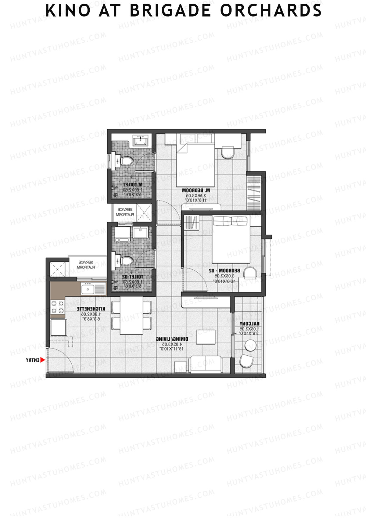 Kino at Brigade Orchards Wing C Unit 21 (Type C) Floor Plan