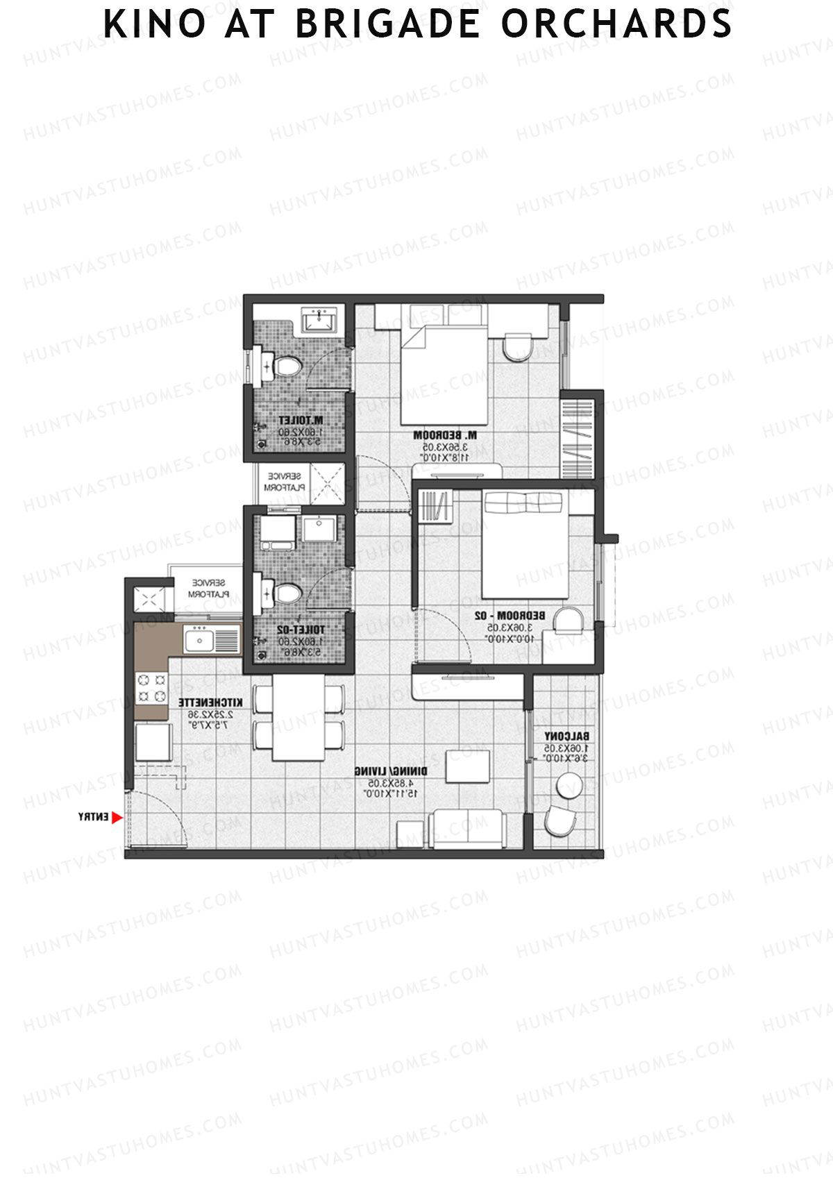 Kino at Brigade Orchards Wing C Unit 23 (Type E) Floor Plan