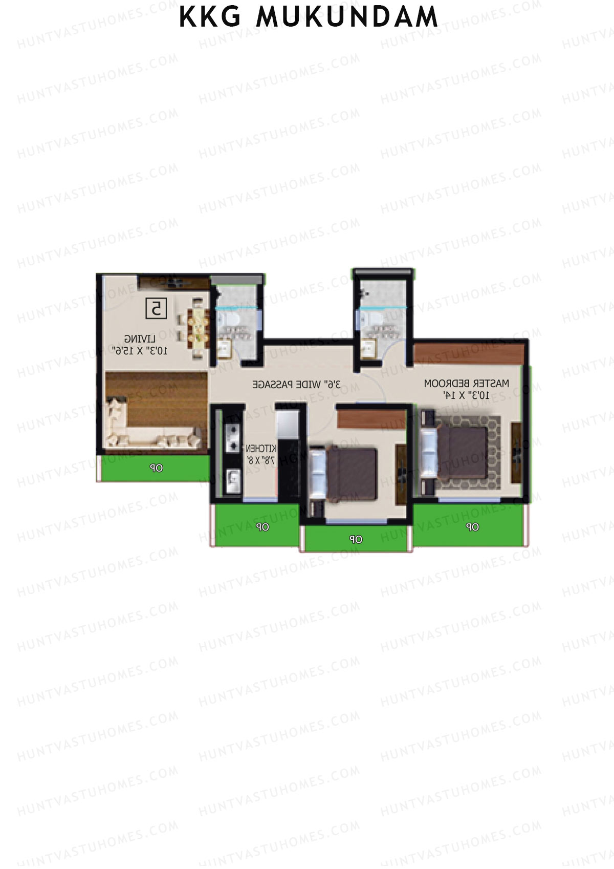 KKG Mukundam Wing A Unit 3 Floor Plan