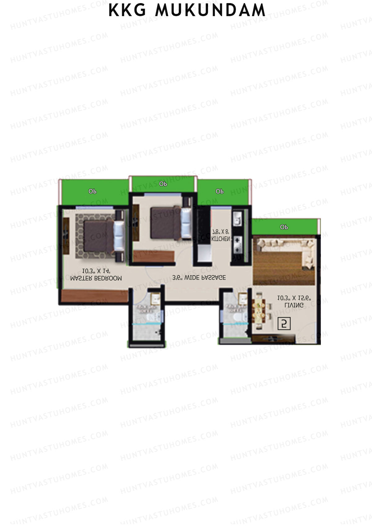 KKG Mukundam Wing B Unit 2 Floor Plan
