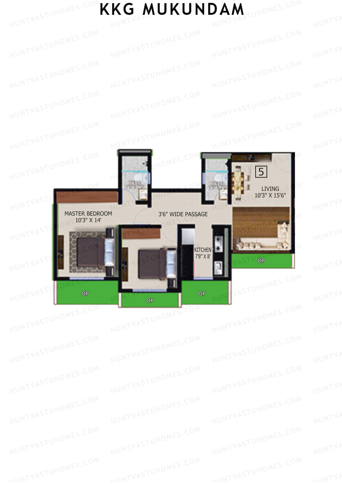 KKG Mukundam Wing B Unit 3 Floor Plan