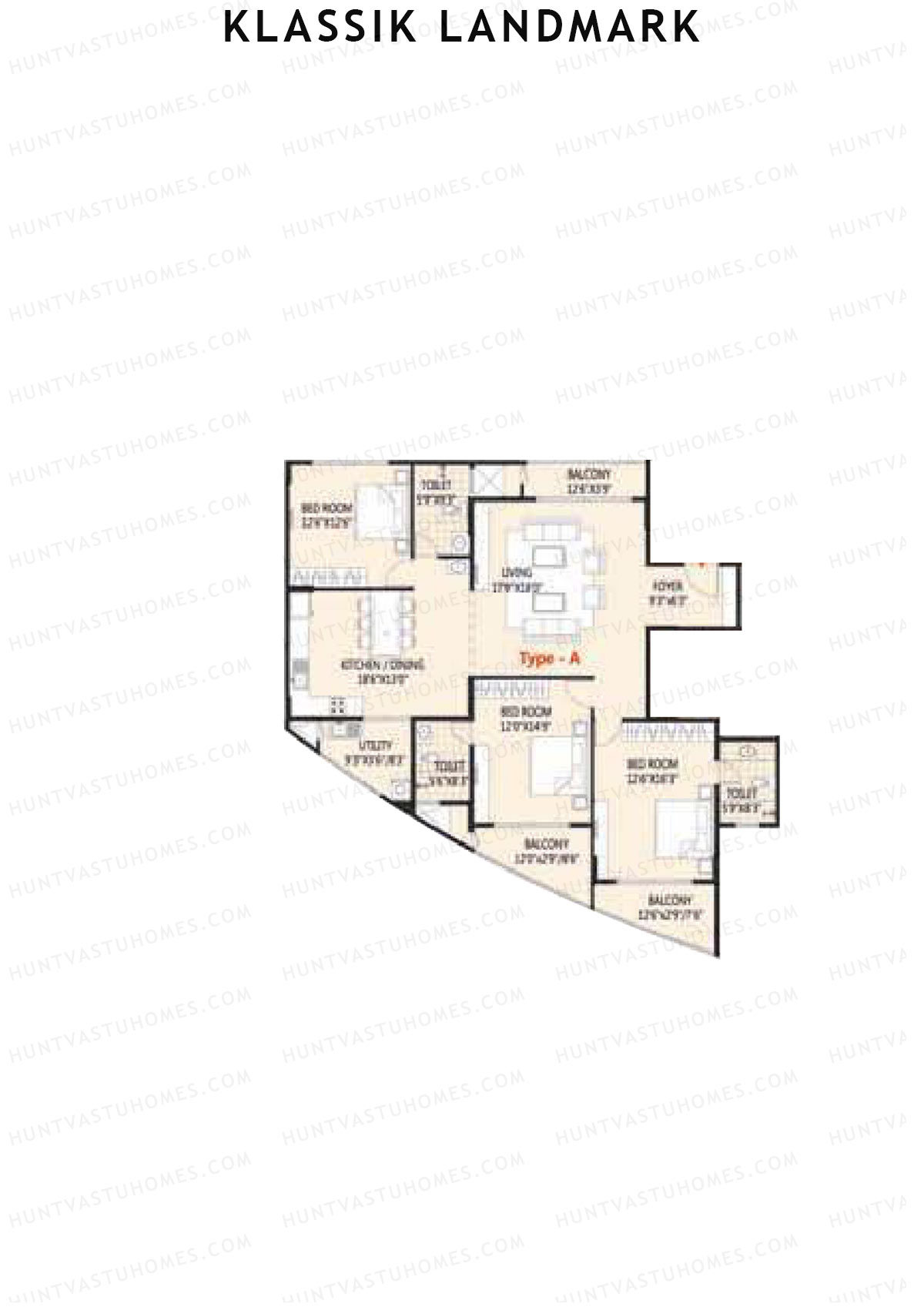 Klassik Landmark Block Aster Unit 1 (Type A) Floor Plan