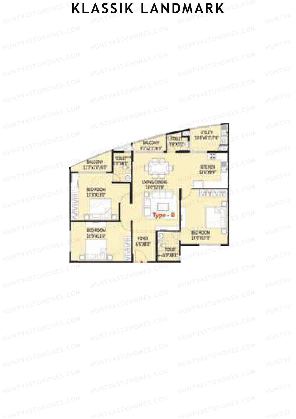 Klassik Landmark Block Aster Unit 2 (Type B) Floor Plan