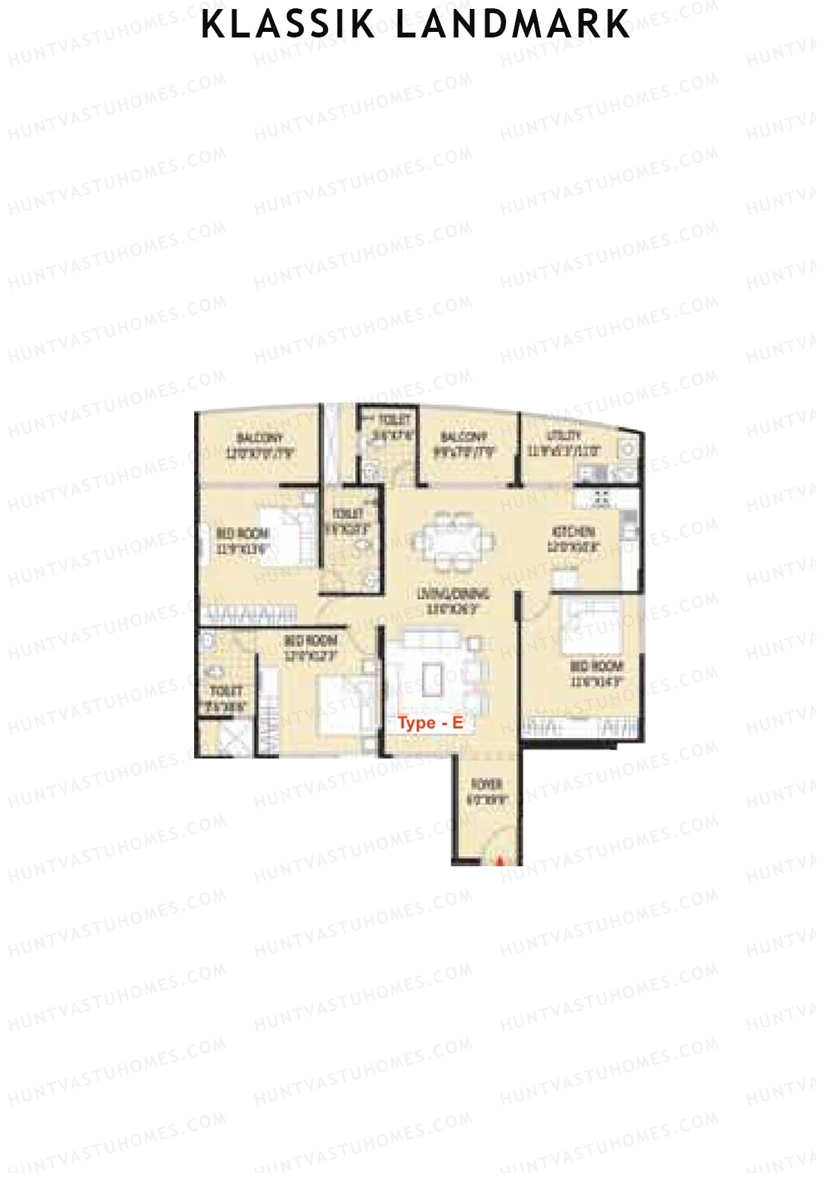 Klassik Landmark Block Aster Unit 3 (Type E) Floor Plan