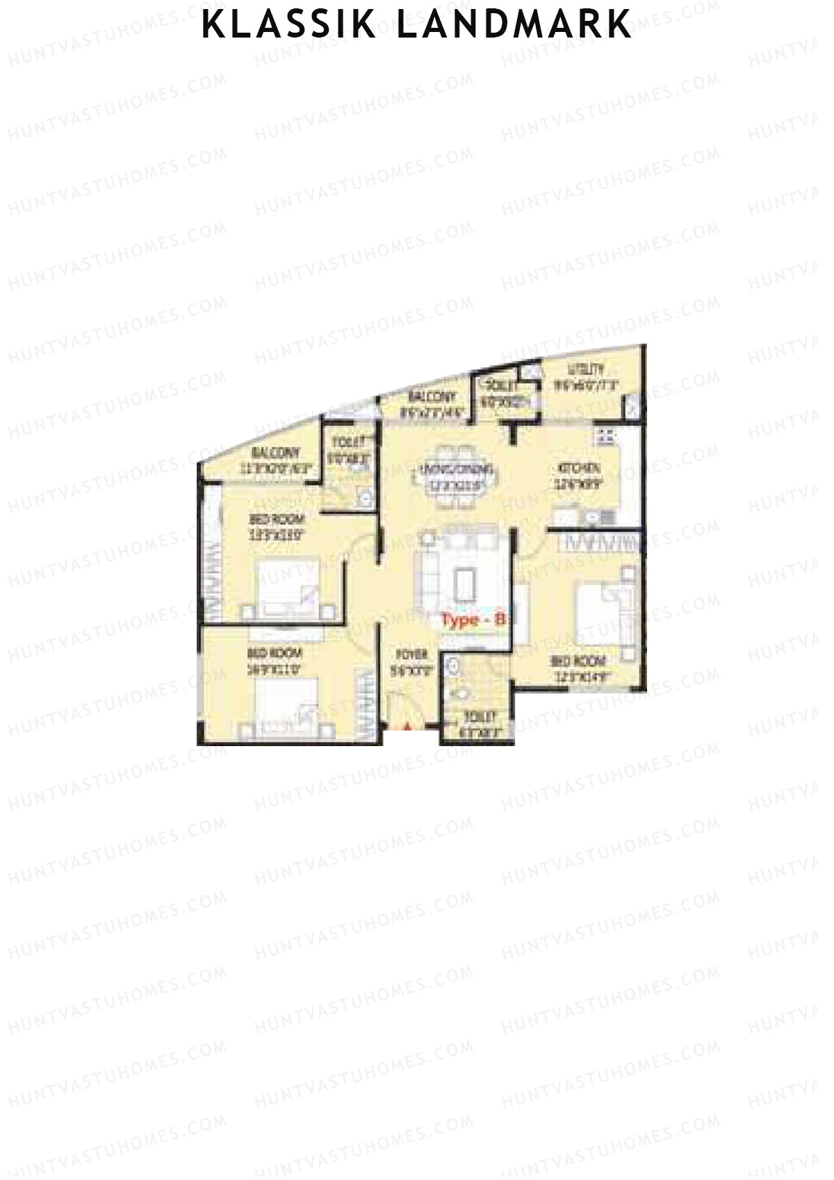 Klassik Landmark Block Blue Bell Unit 2 (Type B) Floor Plan