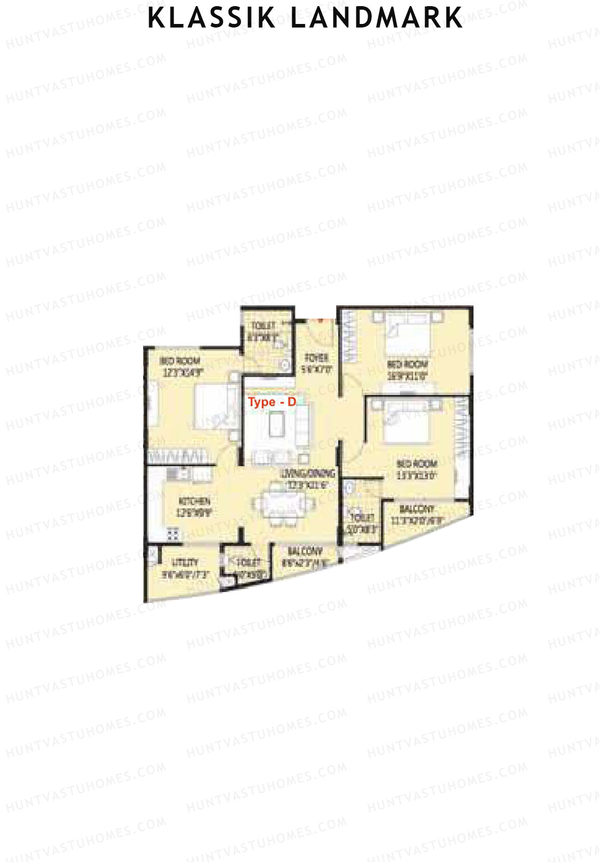 Klassik Landmark Block Blue Bell Unit 5 (Type D) Floor Plan