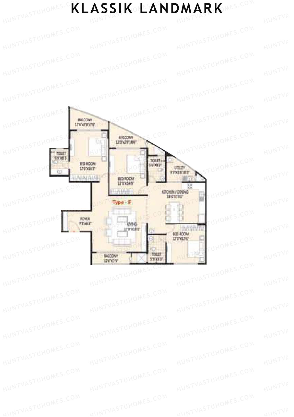 Klassik Landmark Block Euryops Unit 4 (Type F) Floor Plan