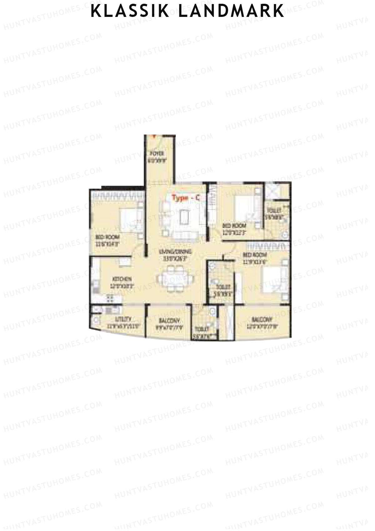 Klassik Landmark Block Euryops Unit 6 (Type C) Floor Plan