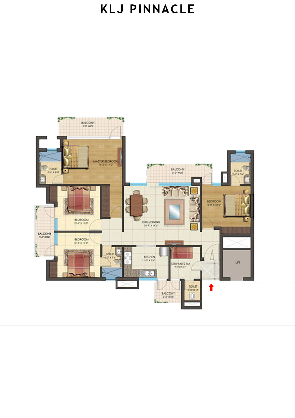 Klj Pinnacle Tower B10 Unit 1 Floor Plan