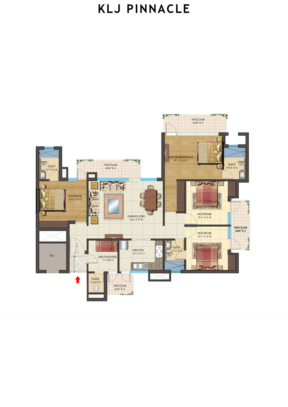 Klj Pinnacle Tower B11 Unit 2 Floor Plan