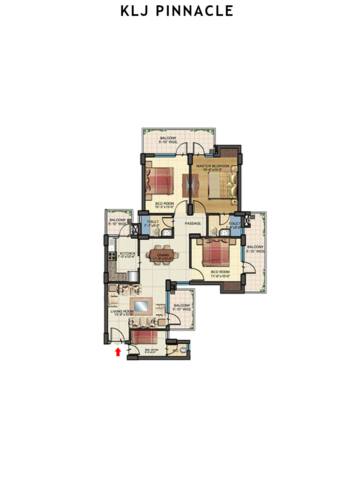 Klj Pinnacle Tower B8 Unit 1 Floor Plan