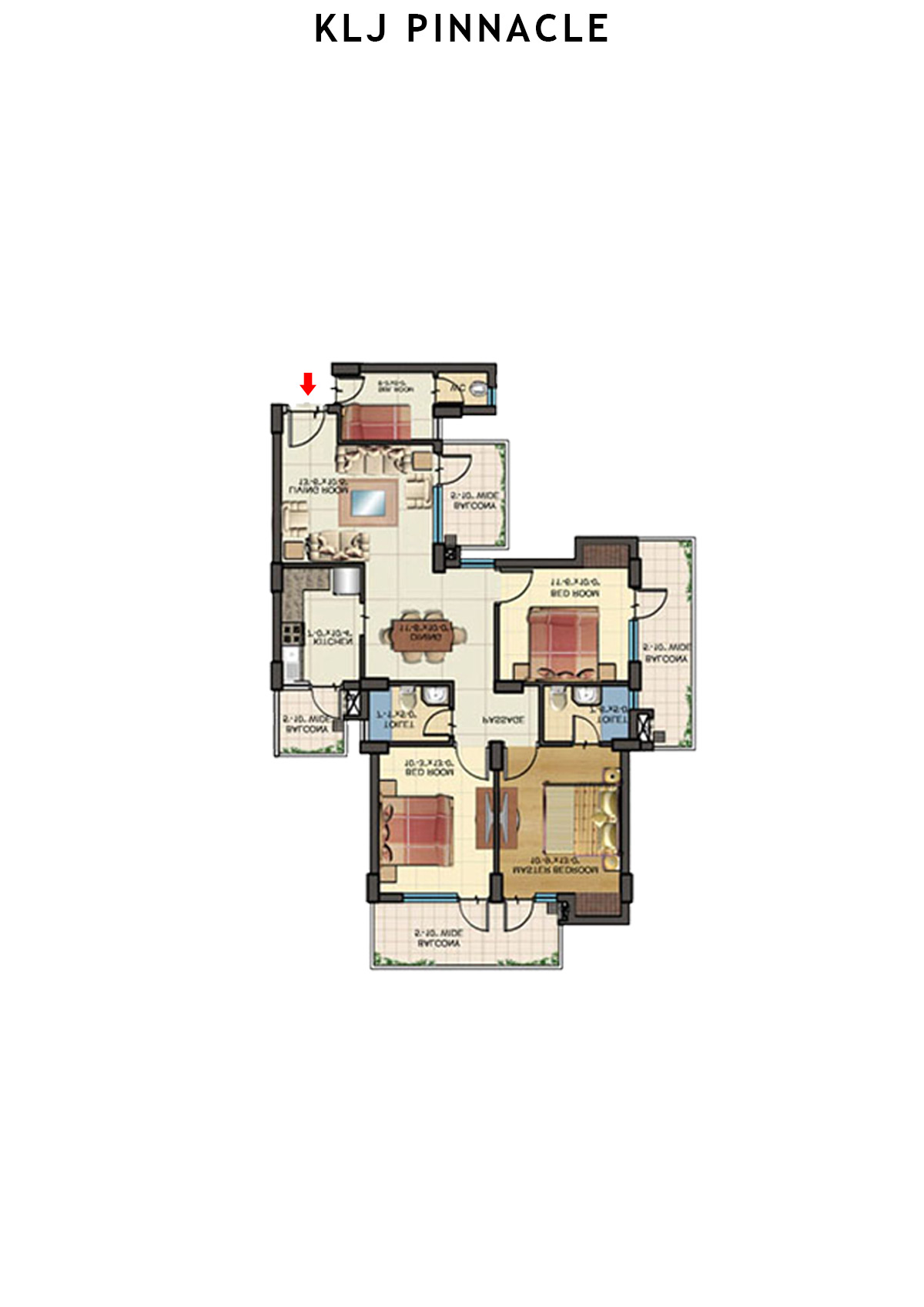 Klj Pinnacle Tower B9 Unit 2 Floor Plan