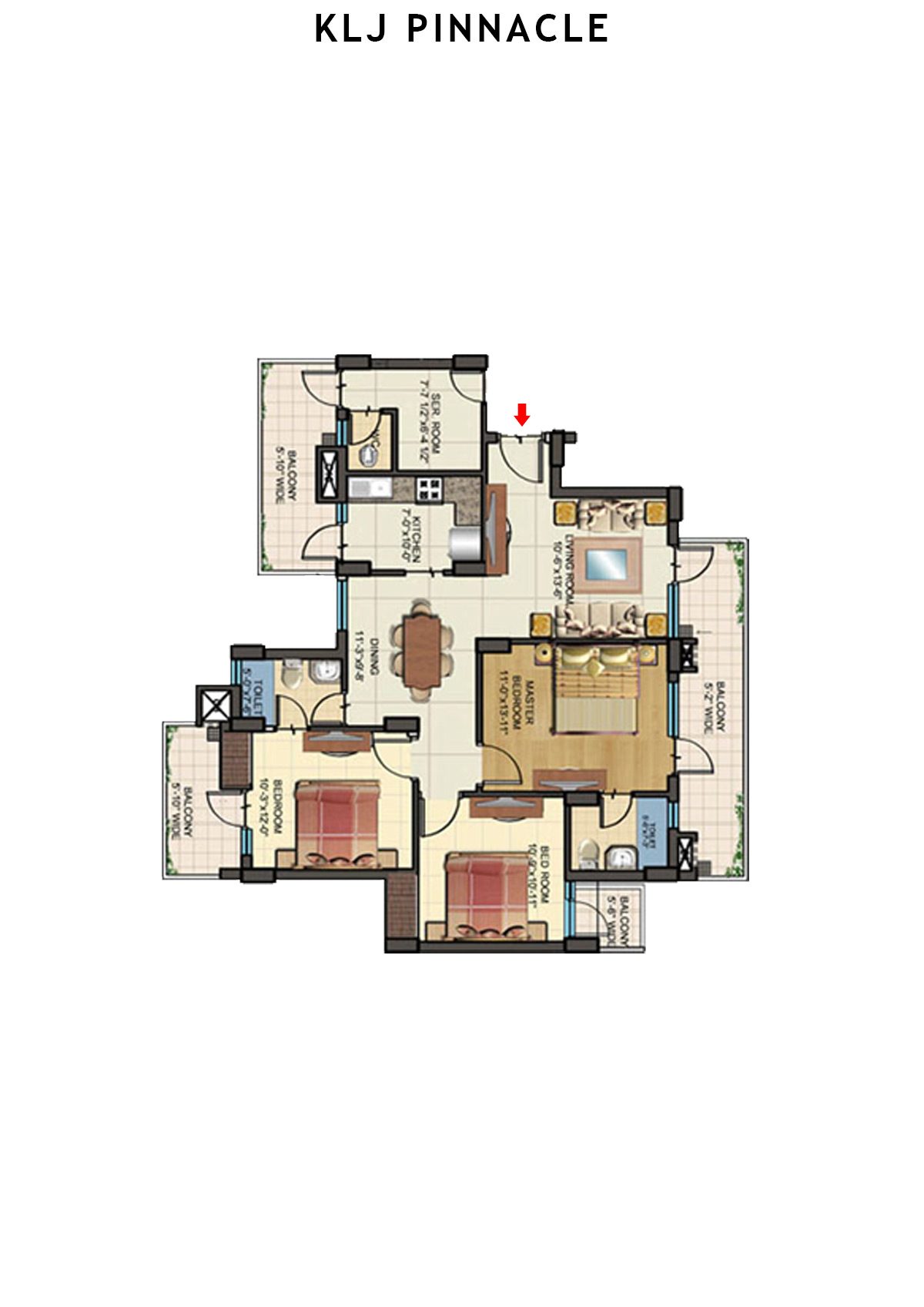 Klj Pinnacle Tower B9 Unit 3 Floor Plan