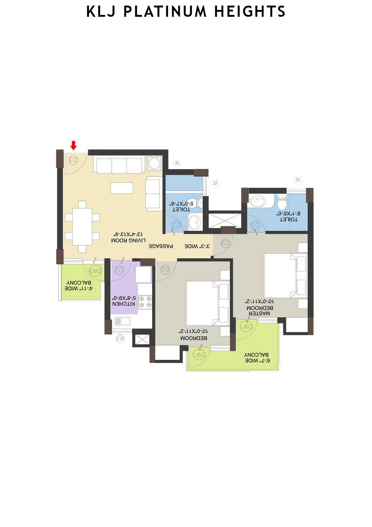 Klj Platinum Heights Tower D13 Unit 1 Floor Plan