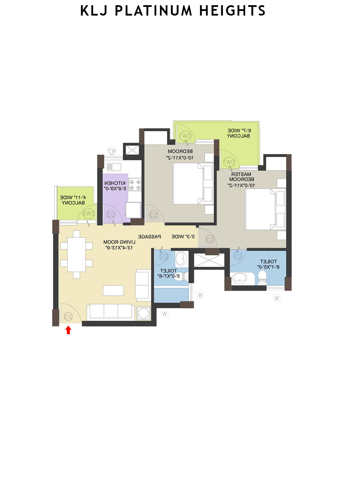 Klj Platinum Heights Tower D13 Unit 8 Floor Plan