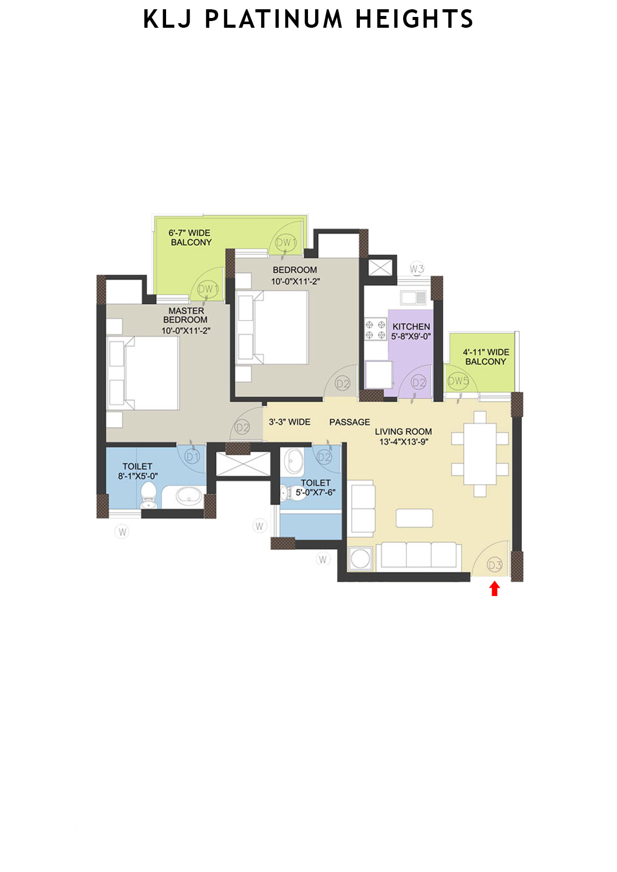 Klj Platinum Heights Tower D14 Unit 7 Floor Plan