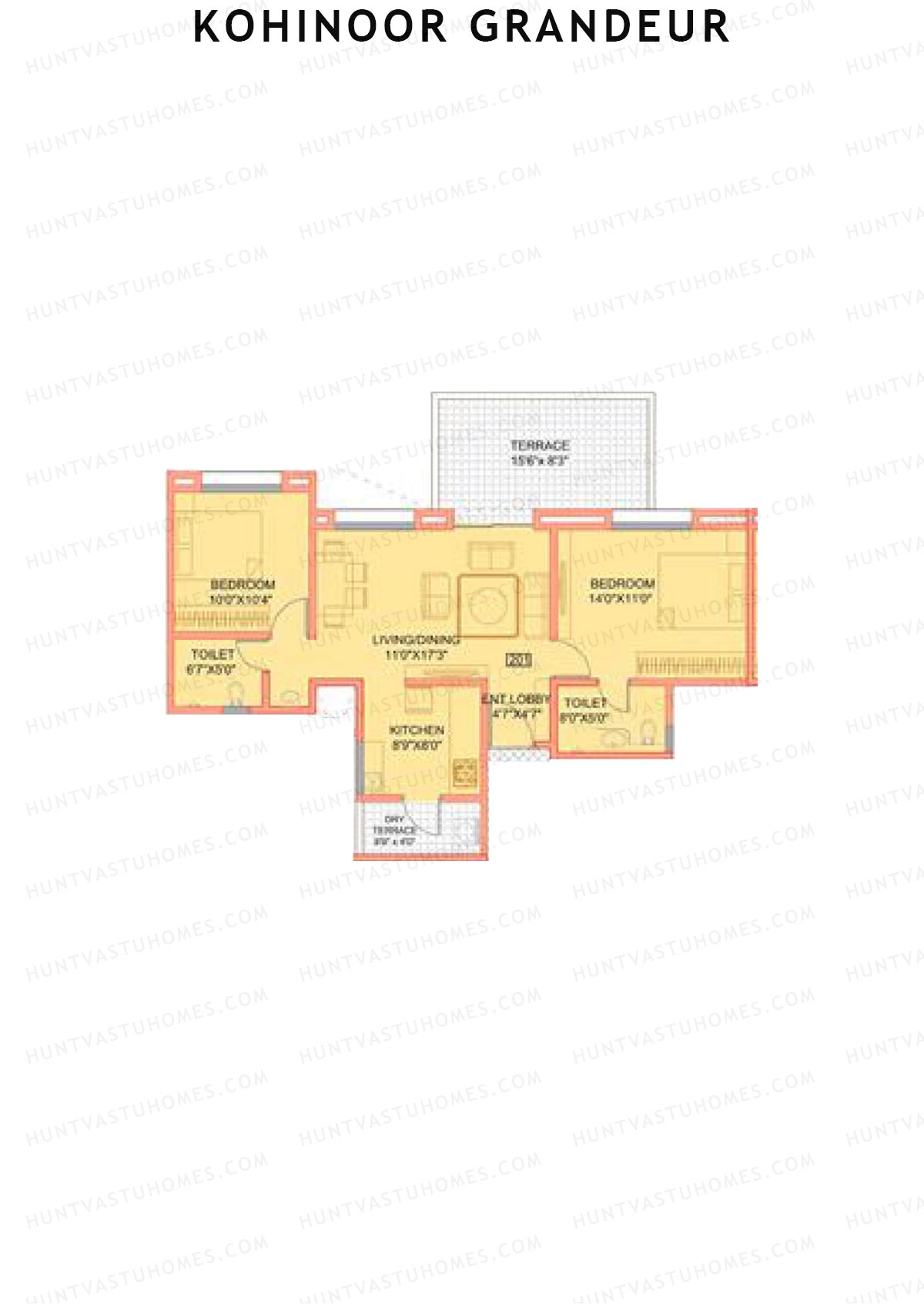 Kohinoor Grandeur Wing A Unit 1 Floor Plan