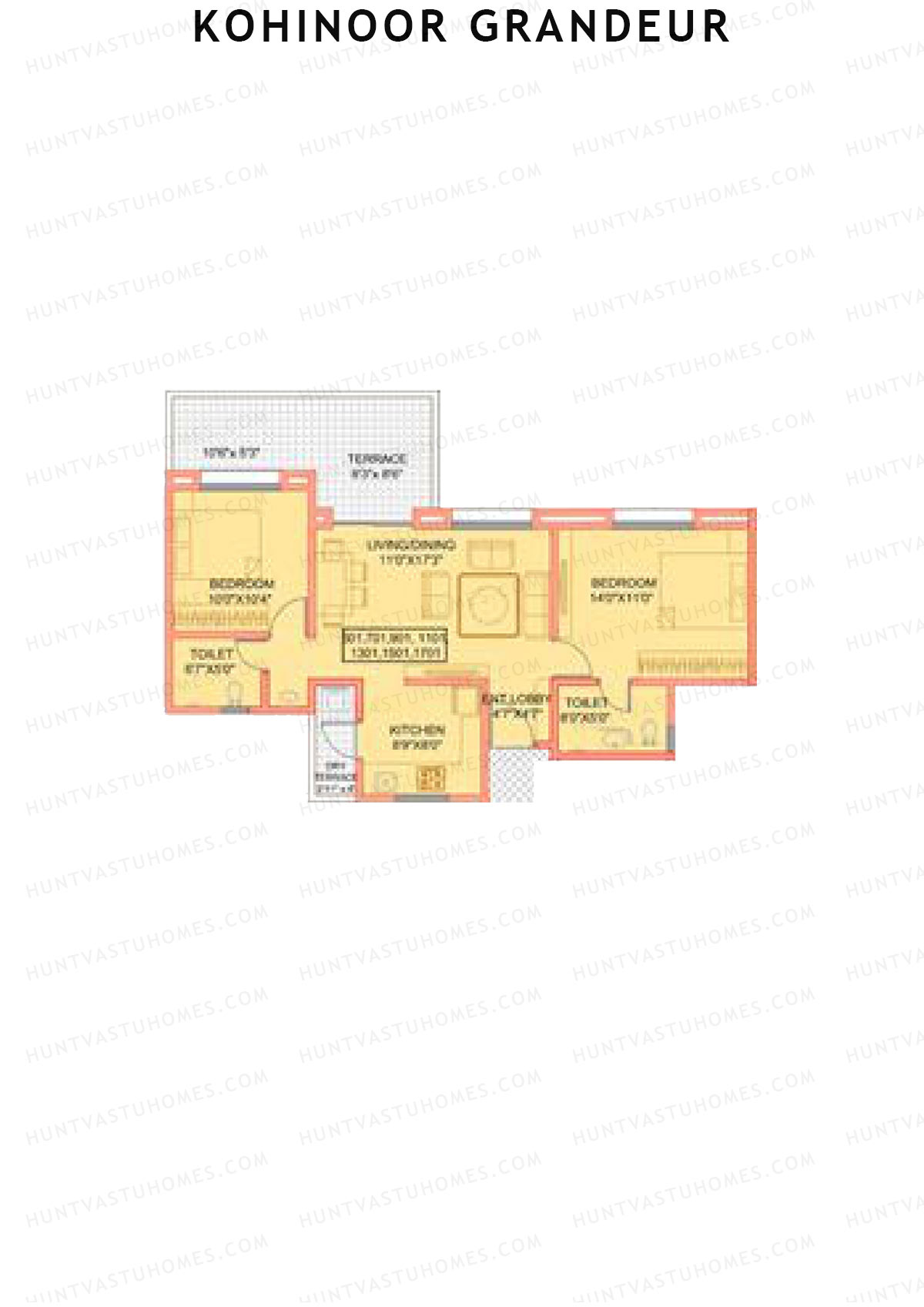 Kohinoor Grandeur Wing A Unit 1 Floor Plan