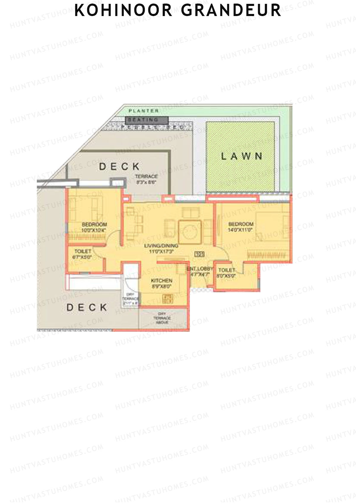 Kohinoor Grandeur Wing A Unit 1 Floor Plan