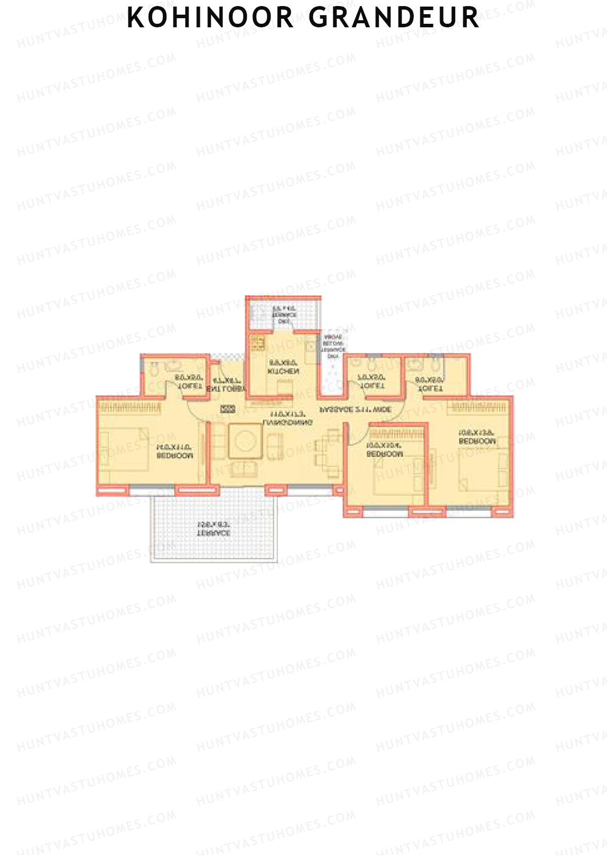 Kohinoor Grandeur Wing A Unit 3 Floor Plan