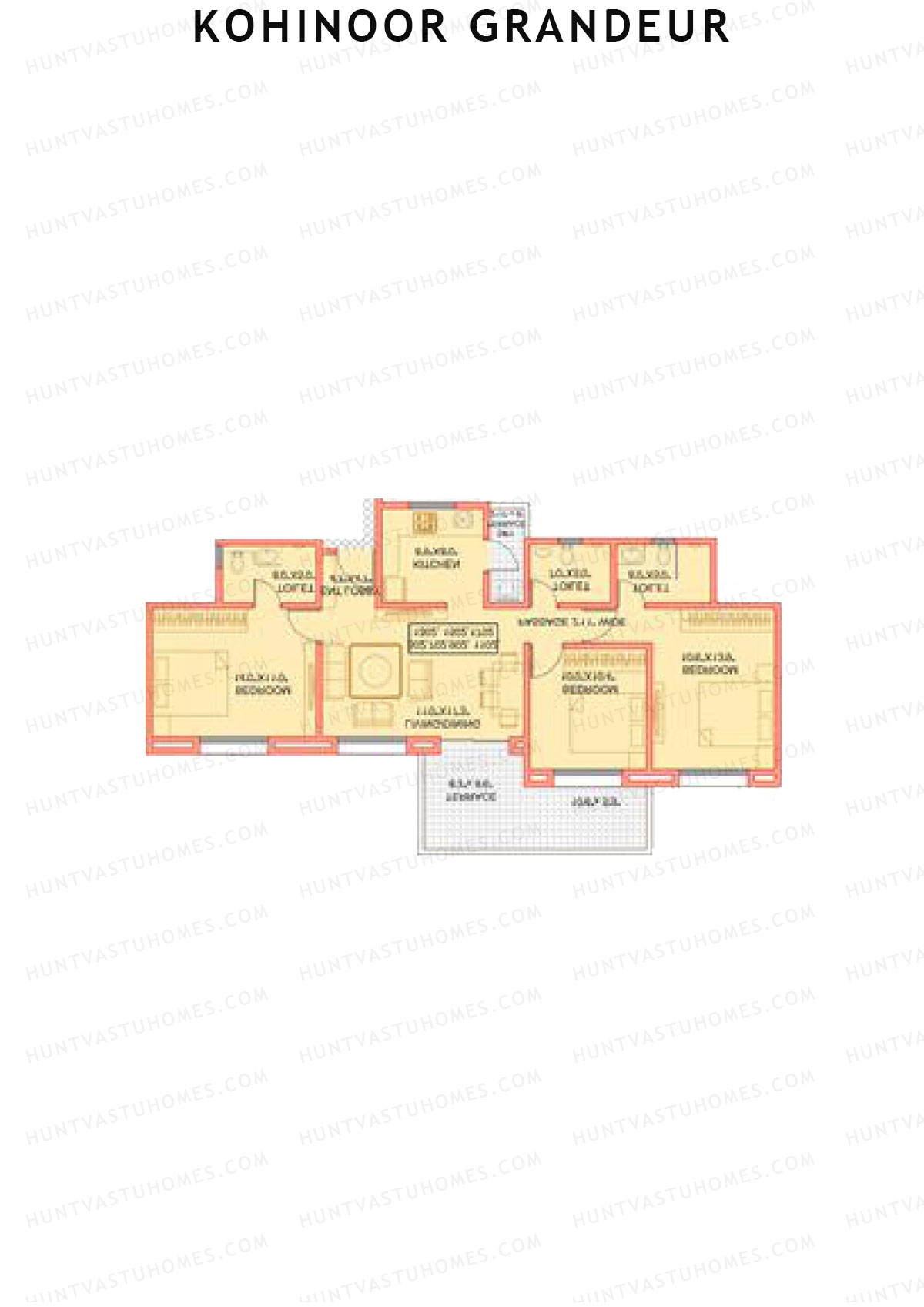 Kohinoor Grandeur Wing A Unit 3 Floor Plan