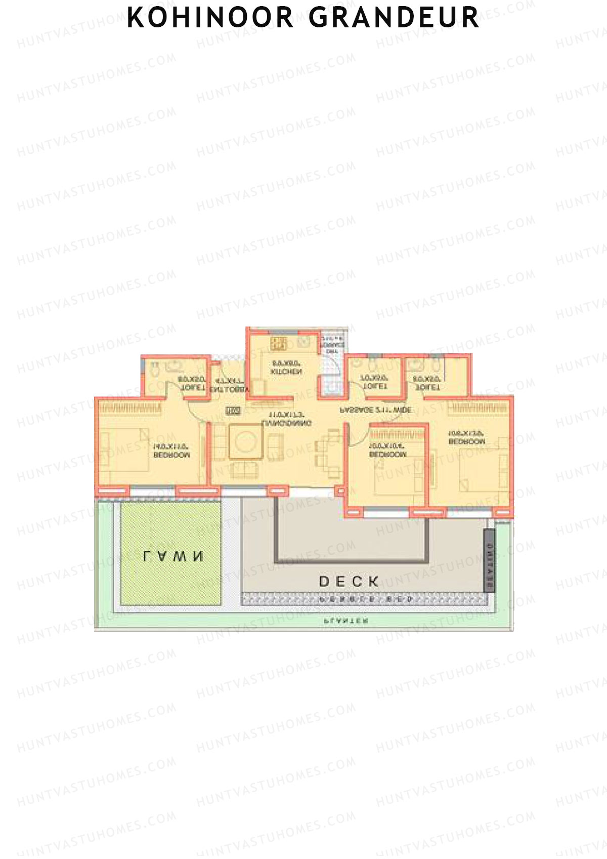 Kohinoor Grandeur Wing A Unit 3 Floor Plan