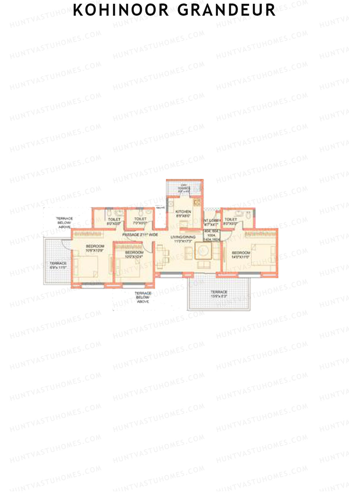 Kohinoor Grandeur Wing A Unit 4 Floor Plan