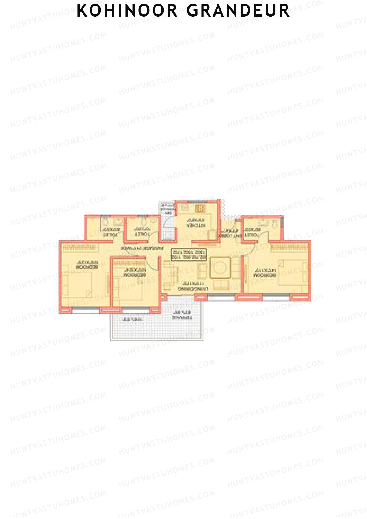 Kohinoor Grandeur Wing A Unit 4 Floor Plan