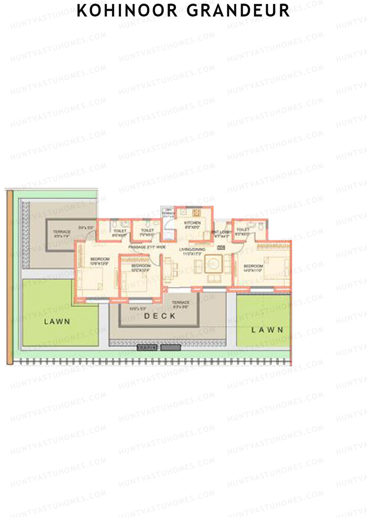 Kohinoor Grandeur Wing A Unit 4 Floor Plan
