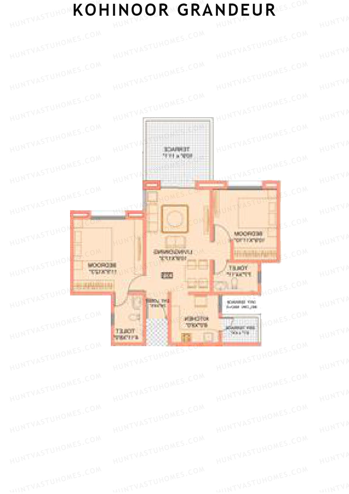 Kohinoor Grandeur Wing B Unit 2 Floor Plan