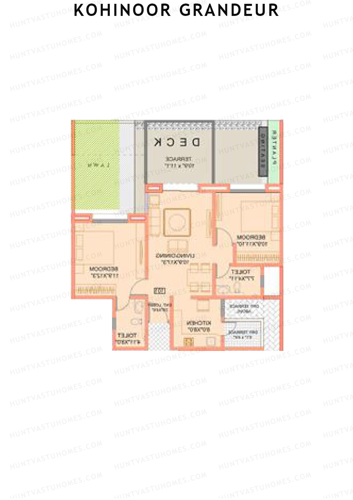 Kohinoor Grandeur Wing B Unit 2 Floor Plan