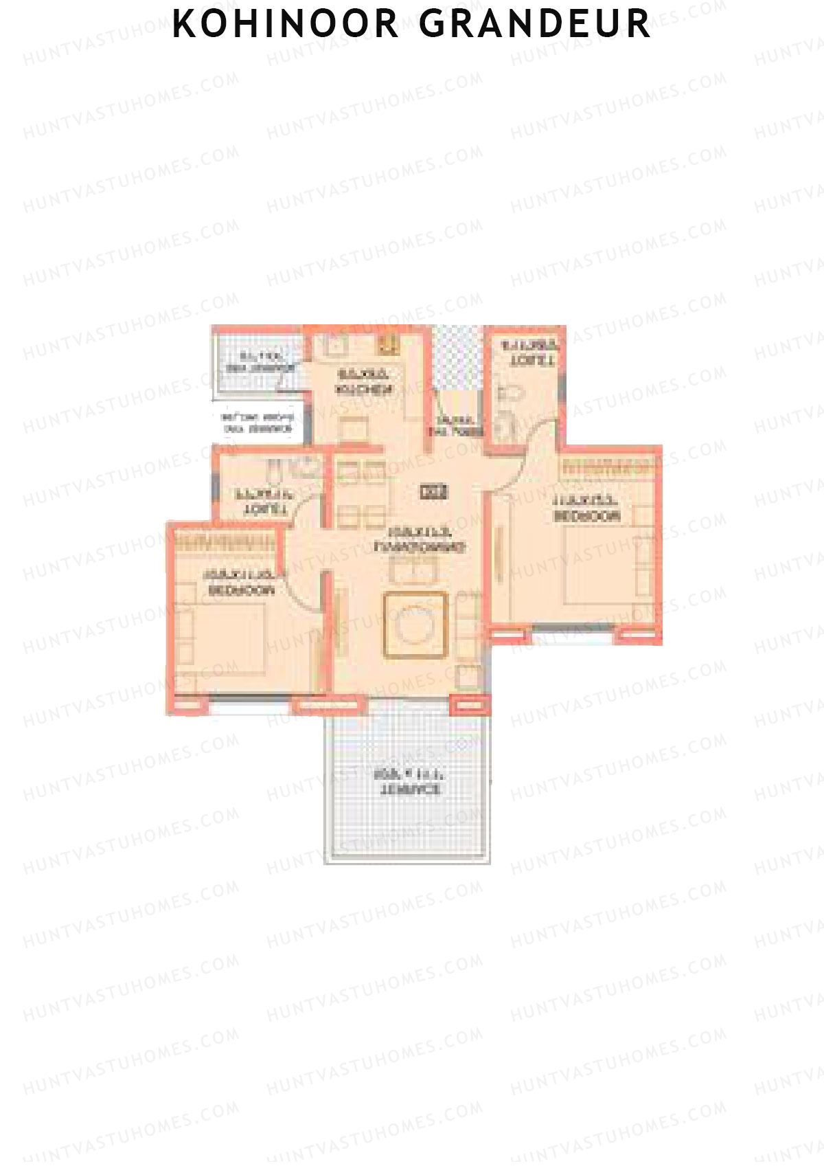 Kohinoor Grandeur Wing B Unit 4 Floor Plan