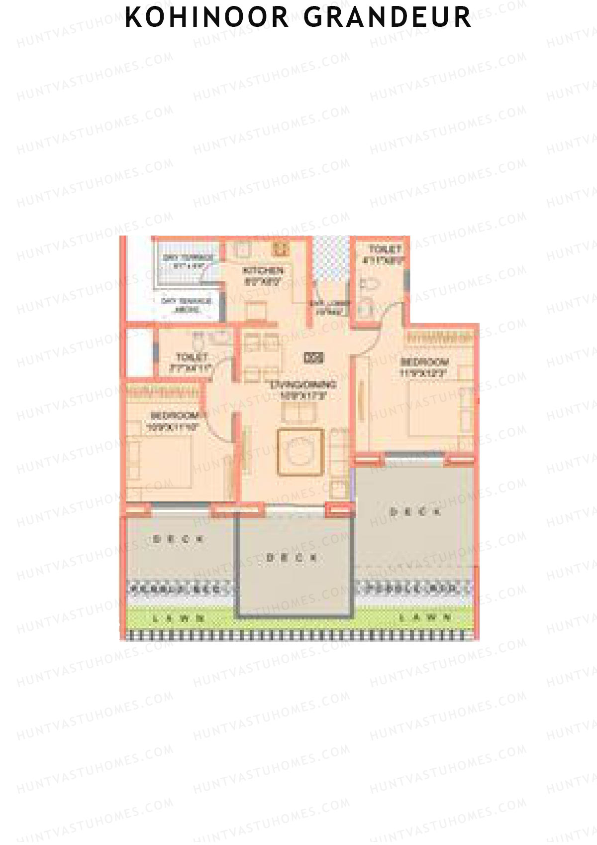 Kohinoor Grandeur Wing B Unit 4 Floor Plan