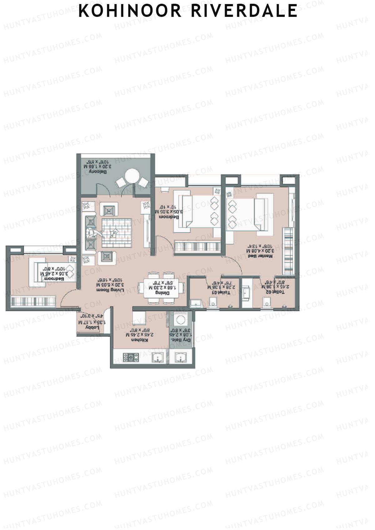 Kohinoor Riverdale Tower A1 Unit 4 Floor Plan