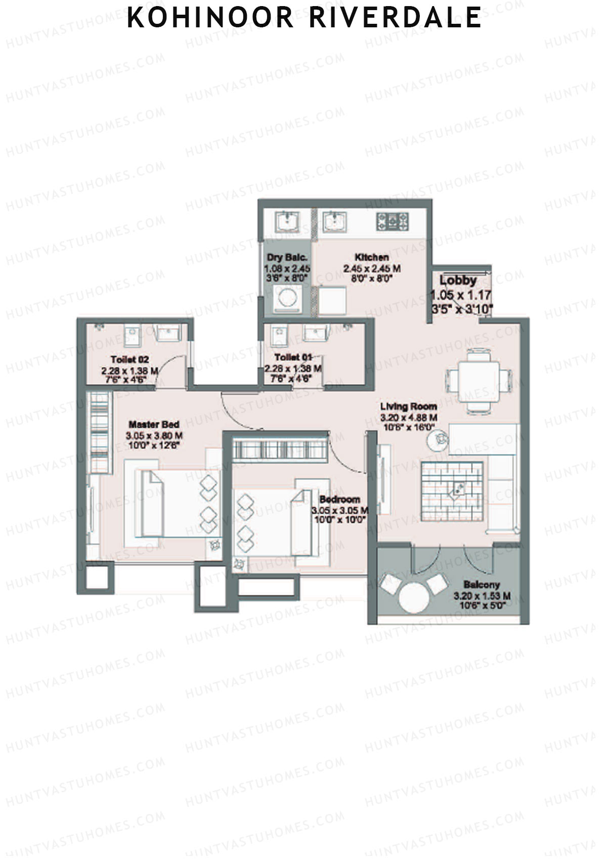 Kohinoor Riverdale Tower A1 Unit 7 Floor Plan