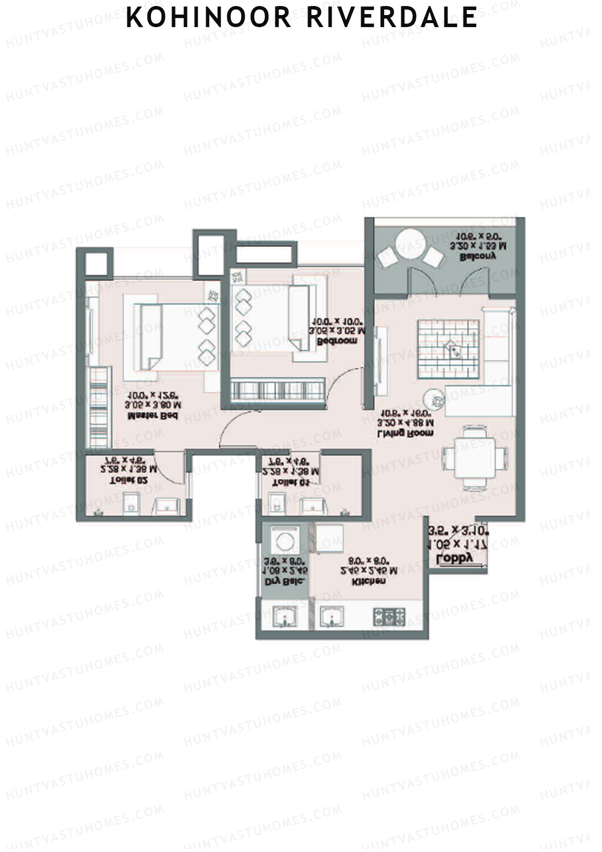 Kohinoor Riverdale Tower A2 Unit 2 Floor Plan