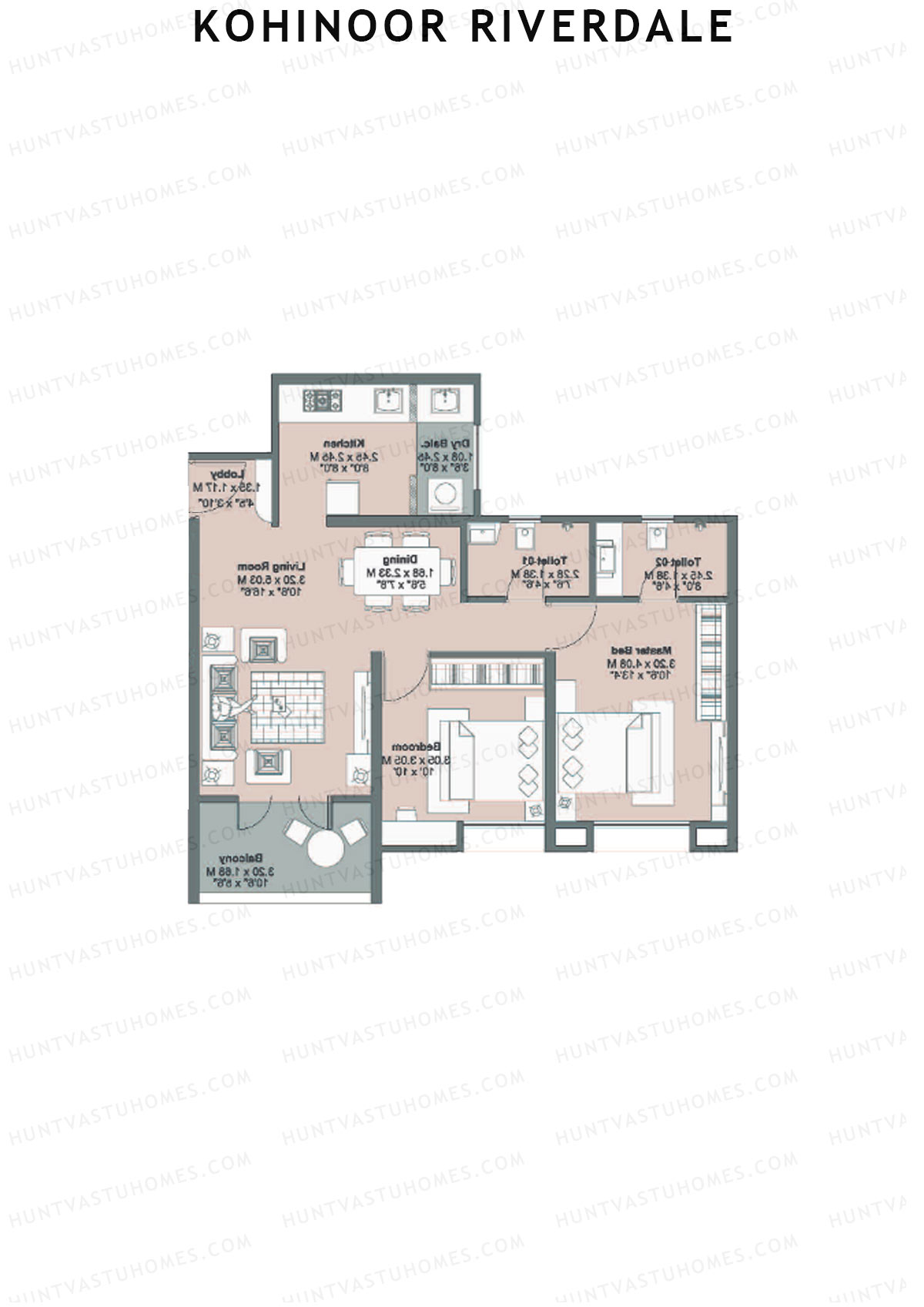 Kohinoor Riverdale Tower A2 Unit 5 Floor Plan